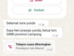 Oknum Catut Nama Ketua LSM GMBI Wilter Lampung, Sebar Pesan ke Sekolah SLTA di Way Kanan